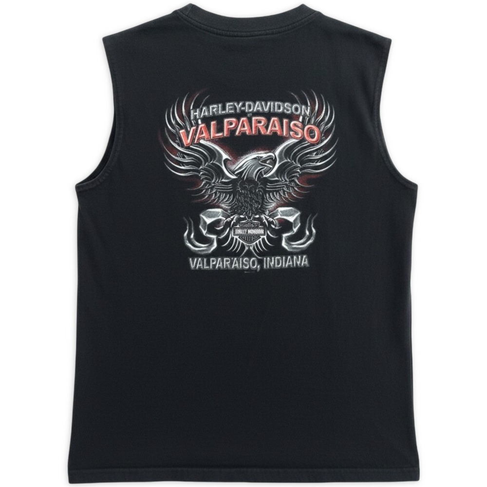Harley-Davidson‎ Sleeveless Tee Mens L Vintage Y2K Biker Americana Eagle
